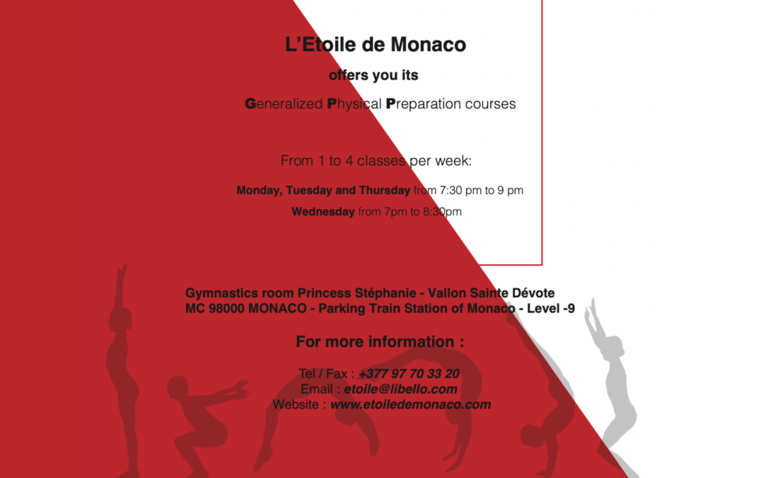 L’Etoile de Monaco offers you its Generalized Physical Preparation courses