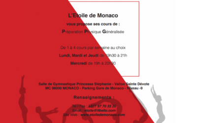 L’Etoile de Monaco vous propose ses cours de Préparation Physique Généralisée